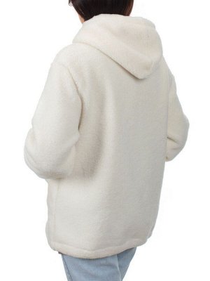 1002 MILK WHITE Куртка плюшевая демисезонная (65% хлопок, 35% полиэстер) оверсайз 48-52