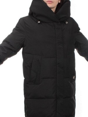 7726 BLACK Пальто зимнее женское (200 гр. холлофайбер)
