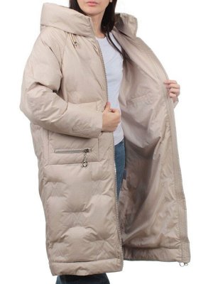 305 BEIGE Пальто зимнее стеганое женское (200 гр. холлофайбер)