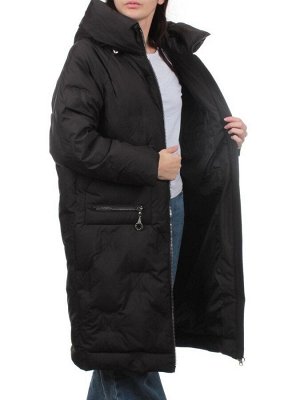 305 BLACK Пальто зимнее стеганое женское (200 гр. холлофайбер)