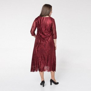 Платье, бархат, бордовый, Бордовый