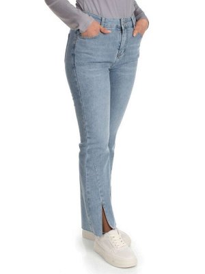 10101 BLUE Джинсы женские укороченные с разрезным низом AMG JEANS