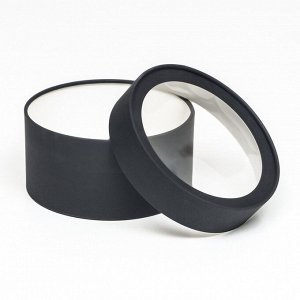 Подарочная коробка Black, чёрная, завальцованная с окном, 21?11 см