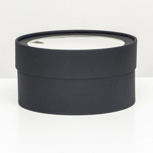 Подарочная коробка Black, чёрная, завальцованная с окном, 21x11 см