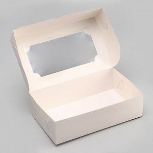 Коробка складная с окном под зефир, белый, 25?15?7 см