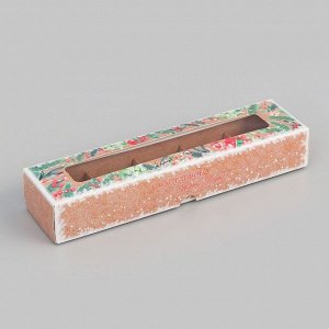 Коробка под 5 конфет новогодняя «Счастливых моментов», 21x5x3 см