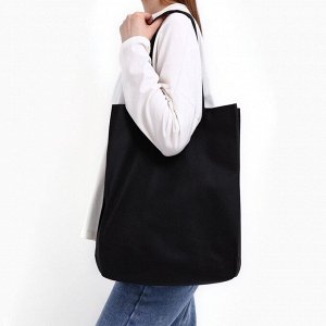 Шопер, 42x10x30 см, однотонный, без подклада, цвет чёрный