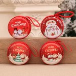 Кошелек для монет, круглый рождественский мешочек для монет с мультяшным узором, застежка-молния 1шт