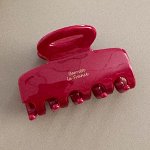 Заколка-крабик для волос однотонный, красный