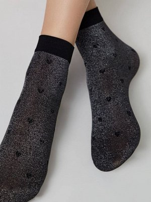 Носки женские с люрексом и сердечками