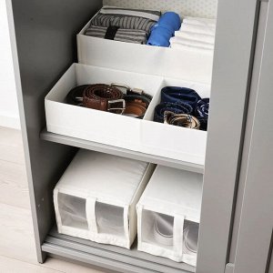 STUK, Коробка с отделениями, белая, 20х51х10 см