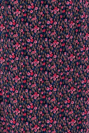#69865 Платье Черный/красные цветы