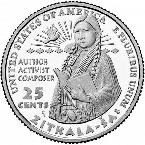 США 25 центов 2024 Женщины, Зиткала-Ша, Писательница - Американские женщины, 15-я монета UNC