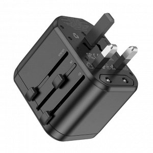 Универсальный переходник + зарядное устройство Borofone Travel Charger Adapter 2USB - USA, UK, EU, AU