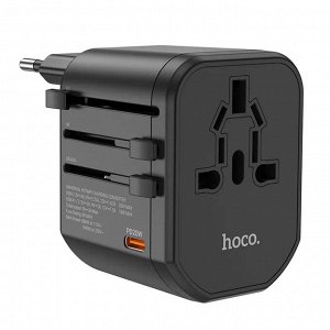 Универсальный переходник + зарядное устройство Hoco Fast Universal Travel PD20W +QC3.0 2USB - USA, UK, EU, AU