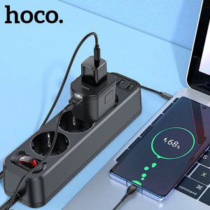 Универсальный переходник + зарядное устройство Hoco Fast Universal Travel PD20W +QC3.0 2USB - USA, UK, EU, AU
