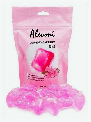 Капсулы для стирки ALEUMI Сакура 3 в 1 однокамерные 8г*10шт.