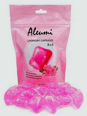 Капсулы для стирки ALEUMI Сакура 3 в 1 однокамерные 8г*30шт.
