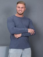 Лонгслив мужской, индиго