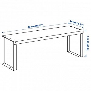 VARIERA, Вставка для полки, белый, 46x14x16 см