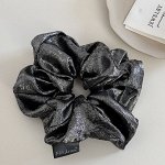 Объемная блестящая резинка для волос , черная