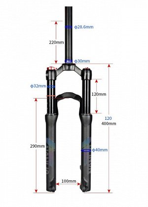 Вилка воздушная масляная NANLIO ENIX. 120 мм. 20