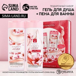 Подарочный набор косметики «Нежность и красота», гель для душа и пена для ванны, 2 х 250 мл, ЧИСТОЕ СЧАСТЬЕ