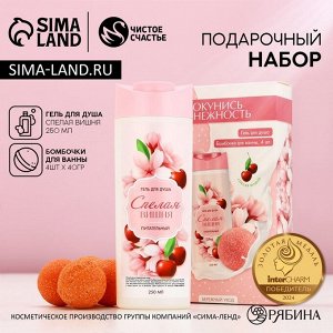 Подарочный набор косметики «Окунись в нежность!», гель для душа 250 мл и бомбочки для ванны 4x40 г, Чистое счастье