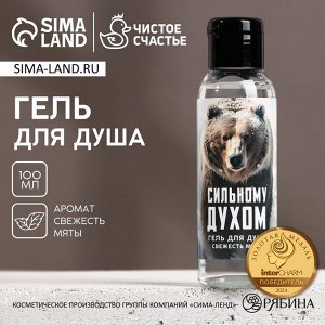 Гель для душа «Сильному духом», 100 мл, аромат свежей мяты, Чистое счастье