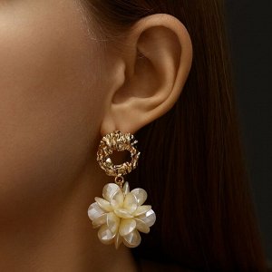 Серьги ассорти «Воздушность», цвет молочный в золоте