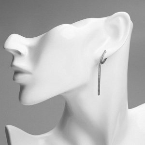 Серьги со стразами XUPING гордость, цвет белый в серебре