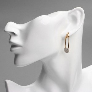 Серьги со стразами XUPING булавка искра, цвет белый в розовом золоте