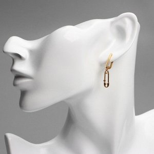Серьги со стразами XUPING булавка, белые в розовом золоте
