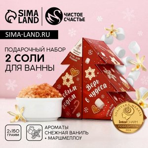 Подарочный набор новогодний «Верь в чудеса»: соль для ванны, 2x150 г, Чистое счастье