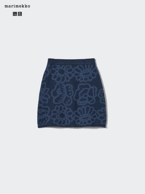 UNIQLO - юбка с цветочным узором от Marimekko из шерсти ягненка - 01 OFF WHITE