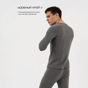 Термобельё мужское Resport, комплект: лонгслив, лосины, 46, серое