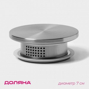 Крышка для ёмкостей Доляна, d=7 см, нержавеющая сталь, серебристая