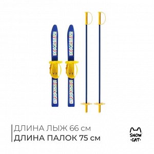 Комплект лыжный детский Snow Cat: лыжи 66 см, палки 75 см