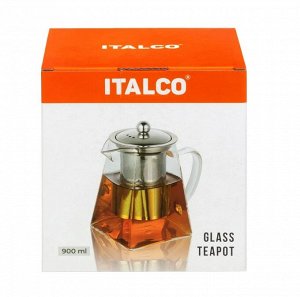 Чайник заварочный (ITALCO GLASS TEAPOT) [900мл, 323гр., стекло]