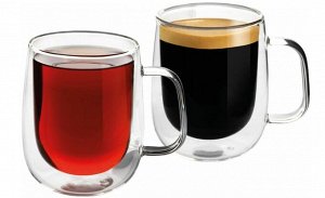 Набор из 2х чашек (ITALCO DOUBLE WALL GLASS CUPS) [355 мл., стекло]