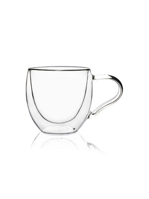 Набор из 2х чашек (ITALCO DOUBLE WALL GLASS CUPS) [250 мл., стекло]