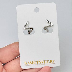 Швензы серьги "Конго" родированные