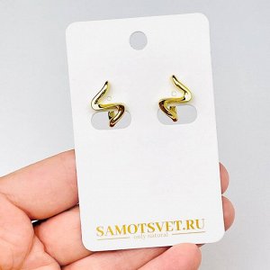Швензы серьги "Конго" позолоченные