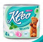 KLEO_МЯГКИЙ ЗНАК  Туалетная бумага 3-сл, 4 рулона Мята