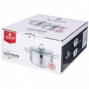Кастрюля из нержавеющей стали 18/10 с крышкой, 22x12 см, 4.2 л - Высокое качество и долговечность, 1 шт.