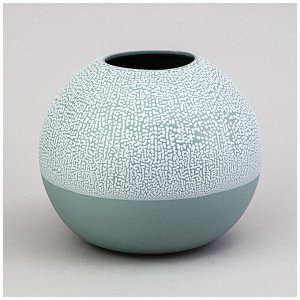 Ваза "Жемчужина" в мятном цвете, 18x18x16 см - Элегантный элемент декора, 1 шт.