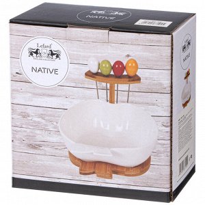 Салатник "NATIVE" с подставкой и 4 вилочками, 16,5x15x12 см - идеальный выбор для сервировки, 1 шт.