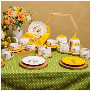 Стильная банка для хранения "Honey Bee" с крышкой, 750 мл, 13x12 см, 1 шт.