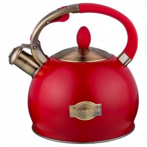 Чайник AGNESS Tudor Pro 3.0 л с термоаккумулирующим дном и индукцией, нержавеющая сталь, со свистком, 1 шт.