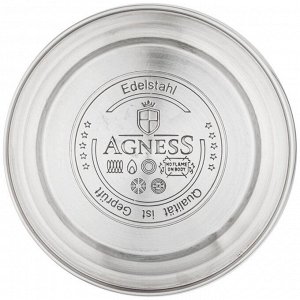 Чайник AGNESS Black Gold 3.0 л с термоаккумулирующим дном и индукцией, нержавеющая сталь, со свистком, 1 шт.